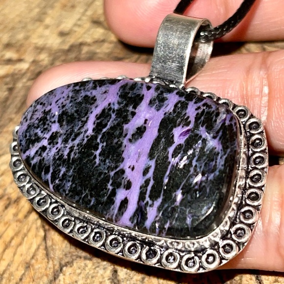 Charoite “Transformation Stone” 1 1/2”x2” Pendant - Picture 2 of 14